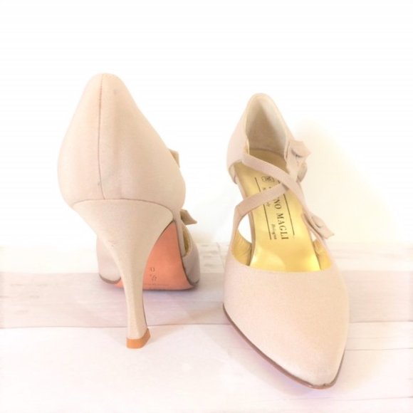 Bruno Magli Suede Heels w/ Criss Cross Straps - Picture 2 of 5